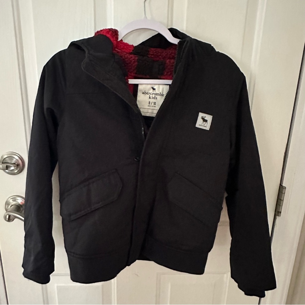 Abercrombie Ultra Bomber Hooded Winter Coat Jacket Black